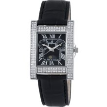 Burgmeister Ladies Quartz Watch With Black Dial Analogue Display And Black Leather Strap Bm602-122