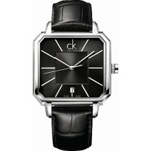 Calvin Klein Date Leather Strap Mens Watch K1u21107