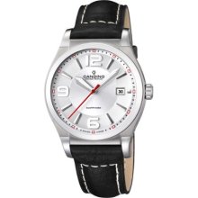 Candino Men's Quartz Watch With White Dial Analogue Display And Black Leather Strap C4439/4