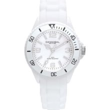 Cannibal Kid's Quartz Watch With White Dial Analogue Display And White Silicone Strap Ck215-01