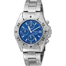 Caravelle By Bulova Men's Chronograph Blue Dial Quartz Watch 43b17