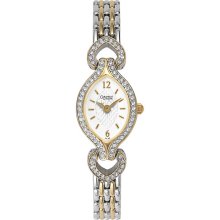 Caravelle by Bulova Women's 45L96 Swarovski Crystal Accented White Dial Watch
