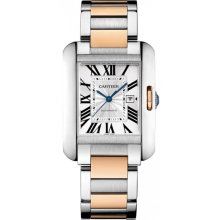 Cartier Tank Anglaise Medium Automatic Silver Dial 18 kt Rose Gold and Steel Unisex Watch W5310007