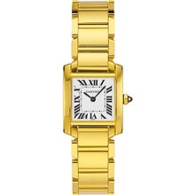 Cartier Tank Francaise Yellow Gold Silver Roman Dial Ladies Watch W50002N2