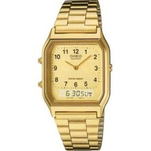 Casio Aq230ga-9b Mens Casual Classic Analog Gold Watch