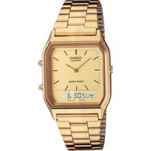 Casio AQ230GA-9D Gold Digital Analog Mens Watch