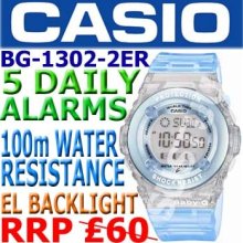 Casio Baby-g Ladies Blue World Time Watch Bg-1302-2er