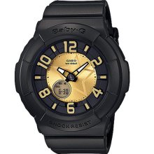 Casio Black Baby-g Neon Illuminator Gold Dial 100m Sports Watch Bga-133-1b