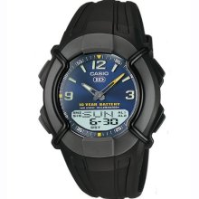 Casio Hdc-600-2Bves Gents Watch Quartz Analogue And Digital Grey Dial Black Resin Strap
