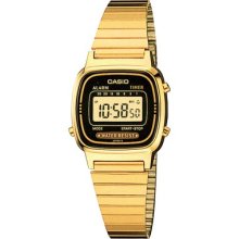 Casio La670wga-1 Women's Metal Band Vintage Gold Tone Digital Watch