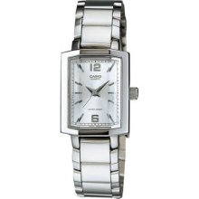 Casio Ltp1233d-7a Women's Metal Fashion Rectangiular Silver Dial Analog Watch