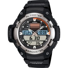 Casio Mens Calendar Day/Date Multifunction Blk/GT Digital Watch w/Black Resin Band