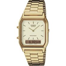 Casio Men's Core AQ230GA-9B Gold Gold Tone Quartz Watch with Gold Dial