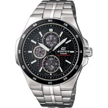 Casio Mens Edifice Calendar Day/Date Multi-Display Watch w/Round Case and ST Band