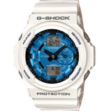 Casio Men's G-Shock GA150MF-7A White Polyurethane Analog Quartz Watch with Blue Dial