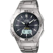 Casio Men's Wva470dj-1acf Waveceptor Solar Atomic Ana-digi Sport Watch