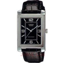 Casio Mtp-1234L-1Aef Gents Watch Quartz Analogue Black Dial Black Leather Strap