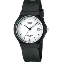 Casio Unisex Core MW59-7EV Black Resin Quartz Watch with White Dial