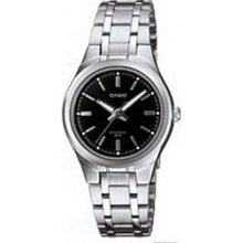 Casio Watch Ltp-1310d-1a Wrist Watch Stainless Steel Black Dial Ladies Quartz Zx