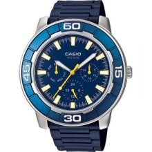 Casio Watches Ltp-1327-2 Ev Wrist Watch Chronograph Blue Rubber Woman Lady Zxc