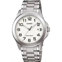 Casio Watches Mtp-1215-a7 Watch Wrist Man Date White Dial Steel Zxc