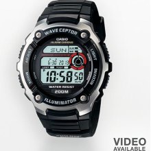 Casio Waveceptor Stainless Steel Atomic Chronograph Digital Watch