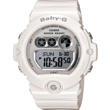Casio Womens Baby-G Digital Resin Watch - White Resin Strap - Silver Dial - BG6900-7