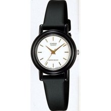 Casio Women's Core LQ139EMV-7A Black Resin Quartz Watch with White Dial