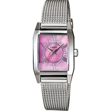 Casio Women's Core LTP1339BD-4A Silver Stainless-Steel Quartz Watch with Pink Dial