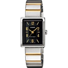 Casio Women's Core LTP1355SG-1A Two-Tone Stainless-Steel Quartz Watch with Black Dial