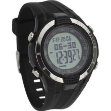 Casual Digital Sport Chronograph Alarm Mens Wrist Watch Black Rubber Band
