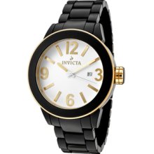 Ceramic White Dial 18k Gold Plated Bezel Black