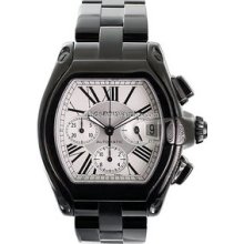 Certified Pre-Owned Cartier Roadster Chrono Black Steel Watch W62019X6