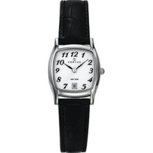 Certus Paris Women's Black Calfskin White Dial Date Watch ...