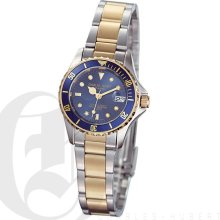 Charles Hubert Classic Ladies Two Tone Blue Dial All Weather Watch with Date 6662