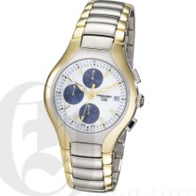 Charles Hubert Premium Mens White Dial Stainless Steel Chronograph Watch with Date 3539-T