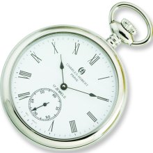 Charles Hubert Stainless Steel Open Face Pocket Watch