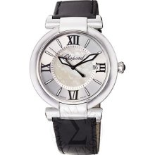 Chopard Womens Imperiale Silver Dial Black Satin Strap Quartz Watch 388531-3001