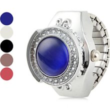 Circle Women's Half Clear Alloy Analog Quartz Ring Watch (Assorted Colors)