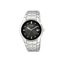 Citizen BM6670-56E Eco-Drive Dress Mens Watch - Black Dial Stainless Steel Case Eco-Drive Movement