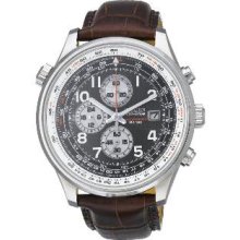 Citizen CA0395-02E Watch Perpetual Calendar Mens - Black Dial Stainless Steel Case Quartz Movement