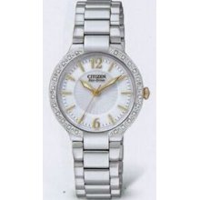 Citizen Eco Drive Firenza Watch With 24 Diamonds & Gold Numbers