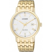 Citizen Eco-drive Mens Gold-tone Sapphire Crystal Made In Japan Watch Bm6772-56a