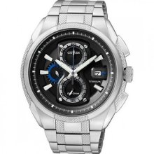 Citizen Eco-drive Water Resistant Date Chronograph Titanium Mens Sports Watch