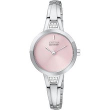 Citizen EX1150-52X Women's Silhouette Stainless Steel Band Pink Dial Watch