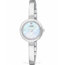 Citizen Ladies Crystal Bangle Silhouette Stainless Mother EW9920-50D