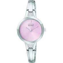 Citizen Ladies Sihouette Crystal Bangle with Pink Dial EX1150-52X Watch