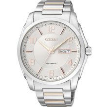 Citizen Mechanical Mens Sapphire Two Tone Watch NP4020-60A