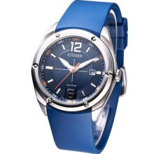 Citizen Men Gents Eco-drive Rubber Strap Watch Blue Bm7070-15l