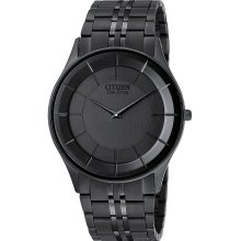 Citizen Mens' Solar Power Watch w/Round Black Case, Dial and Expansion Band